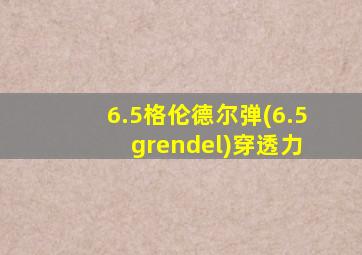 6.5格伦德尔弹(6.5 grendel)穿透力